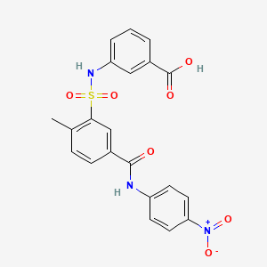 molecular formula C21H17N3O7S B5048524 3-{[(2-methyl-5-{[(4-nitrophenyl)amino]carbonyl}phenyl)sulfonyl]amino}benzoic acid 