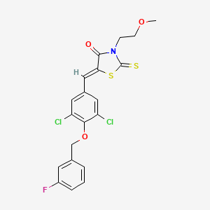 5-{3,5-dichloro-4-[(3-fluorobenzyl)oxy]benzylidene}-3-(2-methoxyethyl)-2-thioxo-1,3-thiazolidin-4-one