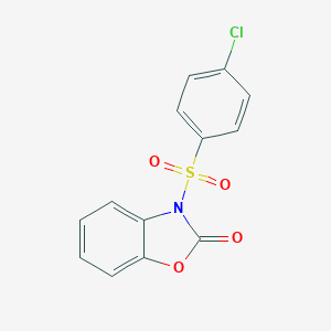molecular formula C13H8ClNO4S B504857 3-[(4-chlorophenyl)sulfonyl]-1,3-benzoxazol-2(3H)-one 