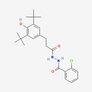 molecular formula C24H31ClN2O3 B5048579 2-chloro-N'-[3-(3,5-di-tert-butyl-4-hydroxyphenyl)propanoyl]benzohydrazide 