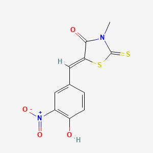 molecular formula C11H8N2O4S2 B5048587 5-(4-hydroxy-3-nitrobenzylidene)-3-methyl-2-thioxo-1,3-thiazolidin-4-one 