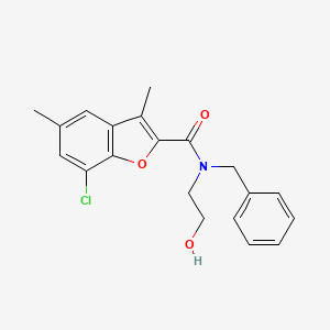 N-benzyl-7-chloro-N-(2-hydroxyethyl)-3,5-dimethyl-1-benzofuran-2-carboxamide