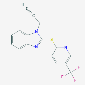 molecular formula C16H10F3N3S B504863 1-(2-propynyl)-2-{[5-(trifluoromethyl)-2-pyridinyl]sulfanyl}-1H-benzimidazole 