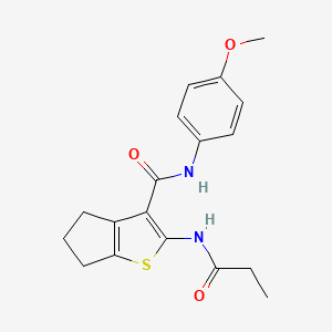 N-(4-methoxyphenyl)-2-(propionylamino)-5,6-dihydro-4H-cyclopenta[b]thiophene-3-carboxamide