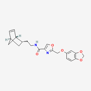 2-[(1,3-benzodioxol-5-yloxy)methyl]-N-{2-[(1S*,2S*,4S*)-bicyclo[2.2.1]hept-5-en-2-yl]ethyl}-1,3-oxazole-4-carboxamide