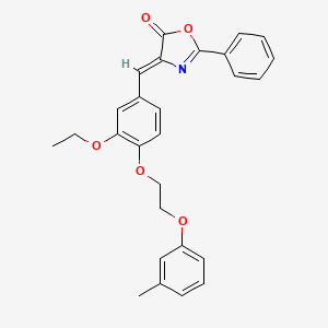 molecular formula C27H25NO5 B5048706 (4Z)-4-[[3-ethoxy-4-[2-(3-methylphenoxy)ethoxy]phenyl]methylidene]-2-phenyl-1,3-oxazol-5-one 