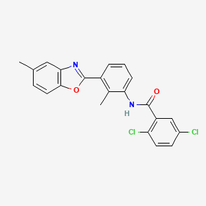 2,5-dichloro-N-[2-methyl-3-(5-methyl-1,3-benzoxazol-2-yl)phenyl]benzamide