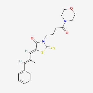 5-(2-methyl-3-phenyl-2-propen-1-ylidene)-3-[4-(4-morpholinyl)-4-oxobutyl]-2-thioxo-1,3-thiazolidin-4-one