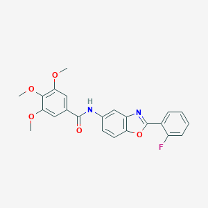 molecular formula C23H19FN2O5 B504879 N-[2-(2-fluorophenyl)-1,3-benzoxazol-5-yl]-3,4,5-trimethoxybenzamide 