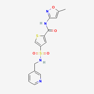 N-(5-methyl-1,2-oxazol-3-yl)-4-(pyridin-3-ylmethylsulfamoyl)thiophene-2-carboxamide