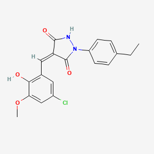 4-(5-chloro-2-hydroxy-3-methoxybenzylidene)-1-(4-ethylphenyl)-3,5-pyrazolidinedione