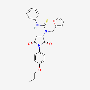 1-[2,5-Dioxo-1-(4-propoxyphenyl)pyrrolidin-3-yl]-1-(furan-2-ylmethyl)-3-phenylthiourea