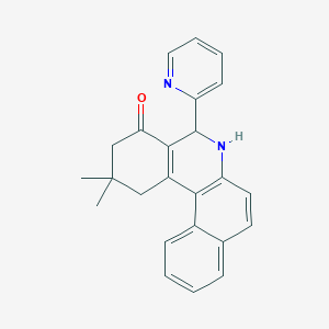 molecular formula C24H22N2O B5048839 2,2-dimethyl-5-(2-pyridinyl)-2,3,5,6-tetrahydrobenzo[a]phenanthridin-4(1H)-one 