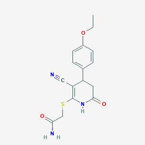 2-{[3-cyano-4-(4-ethoxyphenyl)-6-oxo-1,4,5,6-tetrahydro-2-pyridinyl]thio}acetamide