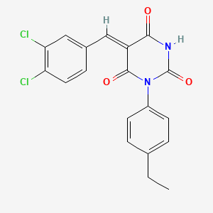 molecular formula C19H14Cl2N2O3 B5048914 5-(3,4-dichlorobenzylidene)-1-(4-ethylphenyl)-2,4,6(1H,3H,5H)-pyrimidinetrione 