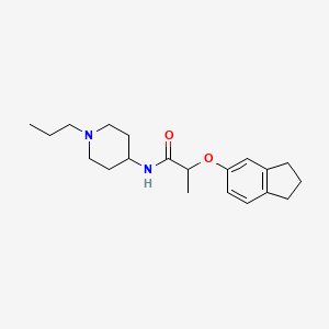 molecular formula C20H30N2O2 B5048922 2-(2,3-dihydro-1H-inden-5-yloxy)-N-(1-propyl-4-piperidinyl)propanamide 