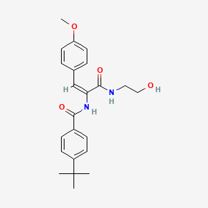 4-tert-butyl-N-[(E)-3-(2-hydroxyethylamino)-1-(4-methoxyphenyl)-3-oxoprop-1-en-2-yl]benzamide