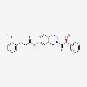 N-{2-[(2S)-2-hydroxy-2-phenylacetyl]-1,2,3,4-tetrahydro-7-isoquinolinyl}-3-(2-methoxyphenyl)propanamide