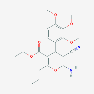 ethyl 6-amino-5-cyano-2-propyl-4-(2,3,4-trimethoxyphenyl)-4H-pyran-3-carboxylate