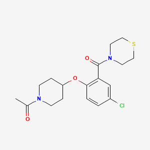 molecular formula C18H23ClN2O3S B5048980 4-{2-[(1-acetyl-4-piperidinyl)oxy]-5-chlorobenzoyl}thiomorpholine 