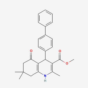 molecular formula C26H27NO3 B5048987 methyl 4-(4-biphenylyl)-2,7,7-trimethyl-5-oxo-1,4,5,6,7,8-hexahydro-3-quinolinecarboxylate 