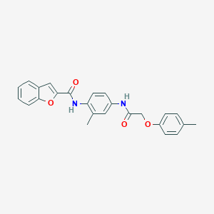 molecular formula C25H22N2O4 B504900 N-(2-methyl-4-{[(4-methylphenoxy)acetyl]amino}phenyl)-1-benzofuran-2-carboxamide 