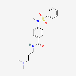 molecular formula C19H25N3O3S B5049001 N-[3-(dimethylamino)propyl]-4-[methyl(phenylsulfonyl)amino]benzamide 
