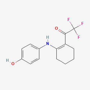 molecular formula C14H14F3NO2 B5049004 2,2,2-trifluoro-1-{2-[(4-hydroxyphenyl)amino]-1-cyclohexen-1-yl}ethanone 