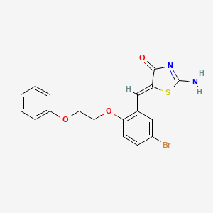 molecular formula C19H17BrN2O3S B5049017 5-{5-bromo-2-[2-(3-methylphenoxy)ethoxy]benzylidene}-2-imino-1,3-thiazolidin-4-one 