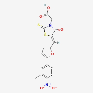 molecular formula C17H12N2O6S2 B5049018 (5-{[5-(3-methyl-4-nitrophenyl)-2-furyl]methylene}-4-oxo-2-thioxo-1,3-thiazolidin-3-yl)acetic acid 