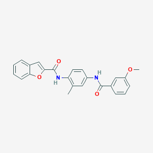 molecular formula C24H20N2O4 B504902 N-{4-[(3-methoxybenzoyl)amino]-2-methylphenyl}-1-benzofuran-2-carboxamide 