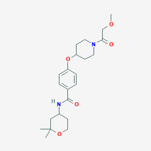 molecular formula C22H32N2O5 B5049030 N-(2,2-dimethyltetrahydro-2H-pyran-4-yl)-4-{[1-(methoxyacetyl)-4-piperidinyl]oxy}benzamide 