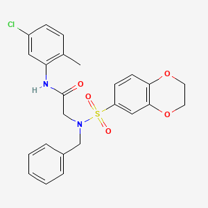 molecular formula C24H23ClN2O5S B5049035 N~2~-benzyl-N~1~-(5-chloro-2-methylphenyl)-N~2~-(2,3-dihydro-1,4-benzodioxin-6-ylsulfonyl)glycinamide 