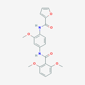 molecular formula C21H20N2O6 B504905 N-{4-[(2,6-dimethoxybenzoyl)amino]-2-methoxyphenyl}-2-furamide 