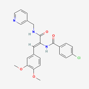 molecular formula C24H22ClN3O4 B5049051 4-chloro-N-(2-(3,4-dimethoxyphenyl)-1-{[(3-pyridinylmethyl)amino]carbonyl}vinyl)benzamide 