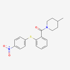 molecular formula C19H20N2O3S B5049052 4-methyl-1-{2-[(4-nitrophenyl)thio]benzoyl}piperidine 