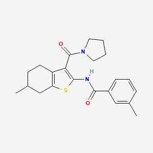 molecular formula C22H26N2O2S B5049063 3-methyl-N-[6-methyl-3-(1-pyrrolidinylcarbonyl)-4,5,6,7-tetrahydro-1-benzothien-2-yl]benzamide 