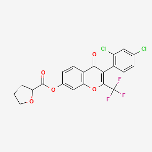 3-(2,4-dichlorophenyl)-4-oxo-2-(trifluoromethyl)-4H-chromen-7-yl tetrahydro-2-furancarboxylate