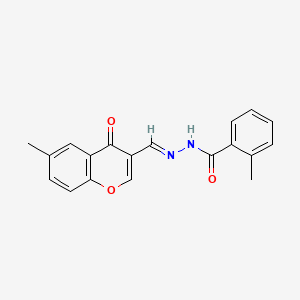 molecular formula C19H16N2O3 B5049085 2-methyl-N'-[(6-methyl-4-oxo-4H-chromen-3-yl)methylene]benzohydrazide 