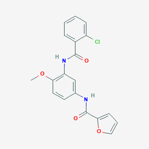 molecular formula C19H15ClN2O4 B504909 N-{3-[(2-chlorobenzoyl)amino]-4-methoxyphenyl}-2-furamide 
