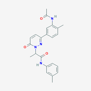 molecular formula C23H24N4O3 B5049100 2-[3-[3-(acetylamino)-4-methylphenyl]-6-oxo-1(6H)-pyridazinyl]-N-(3-methylphenyl)propanamide 