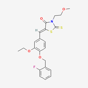molecular formula C22H22FNO4S2 B5049103 5-{3-ethoxy-4-[(2-fluorobenzyl)oxy]benzylidene}-3-(2-methoxyethyl)-2-thioxo-1,3-thiazolidin-4-one 