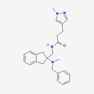 molecular formula C25H30N4O B5049106 N-({2-[benzyl(methyl)amino]-2,3-dihydro-1H-inden-2-yl}methyl)-3-(1-methyl-1H-pyrazol-4-yl)propanamide 