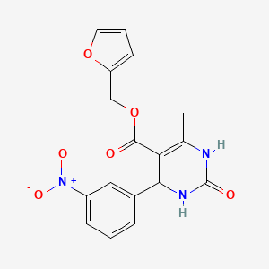 2-furylmethyl 6-methyl-4-(3-nitrophenyl)-2-oxo-1,2,3,4-tetrahydro-5-pyrimidinecarboxylate