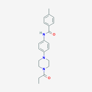 4-methyl-N-[4-(4-propanoylpiperazin-1-yl)phenyl]benzamide