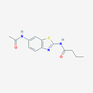 molecular formula C13H15N3O2S B504914 N-[6-(acetylamino)-1,3-benzothiazol-2-yl]butanamide 