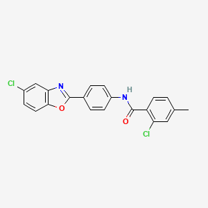 molecular formula C21H14Cl2N2O2 B5049145 2-chloro-N-[4-(5-chloro-1,3-benzoxazol-2-yl)phenyl]-4-methylbenzamide 