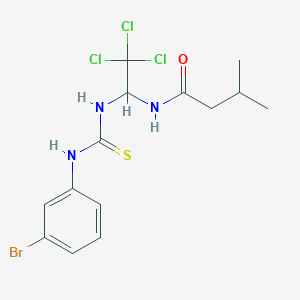 N-[1-({[(3-bromophenyl)amino]carbonothioyl}amino)-2,2,2-trichloroethyl]-3-methylbutanamide