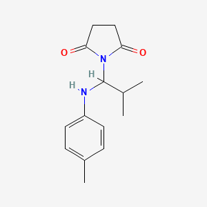 molecular formula C15H20N2O2 B5049182 1-{2-methyl-1-[(4-methylphenyl)amino]propyl}-2,5-pyrrolidinedione 