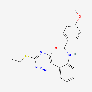 molecular formula C19H18N4O2S B5049185 3-(ethylthio)-6-(4-methoxyphenyl)-6,7-dihydro[1,2,4]triazino[5,6-d][3,1]benzoxazepine 